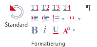 OneOffixx Ribbon: Gruppe Formatierung