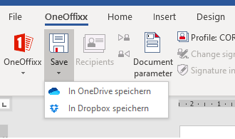 OneOffixx Ribbon: Customized Save Button 2