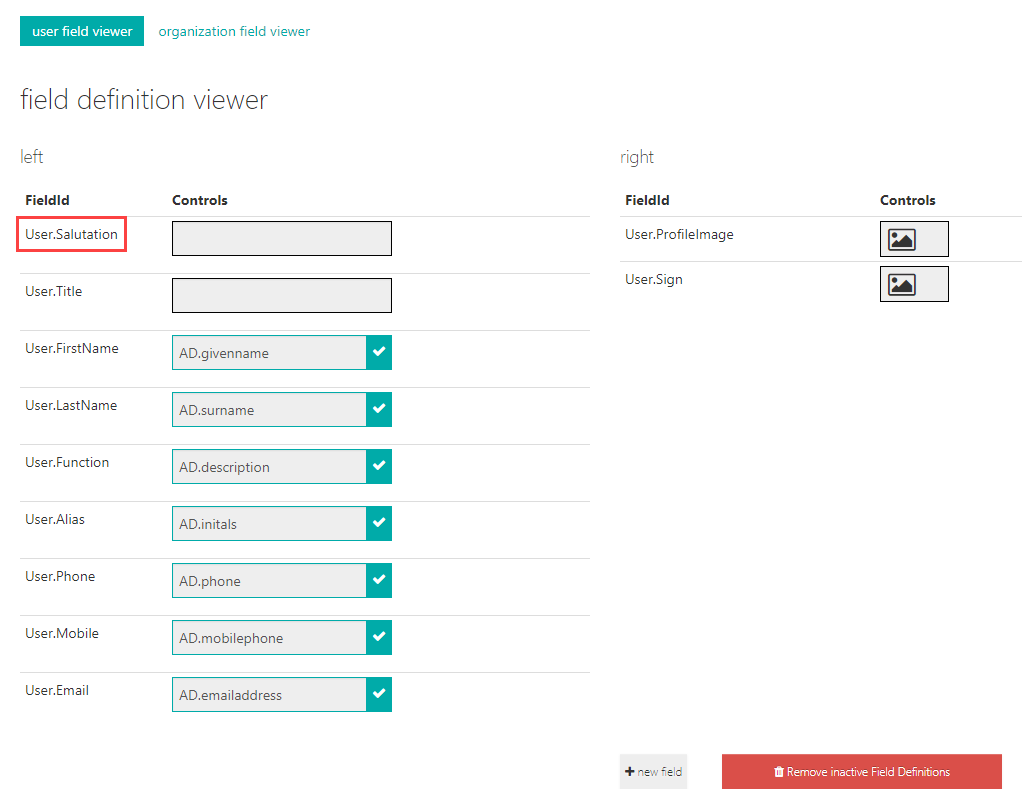 Feld-Id in Dashboard einsehen