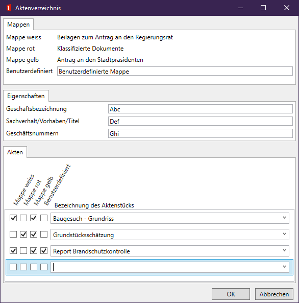 Example: Dialog Case file directory