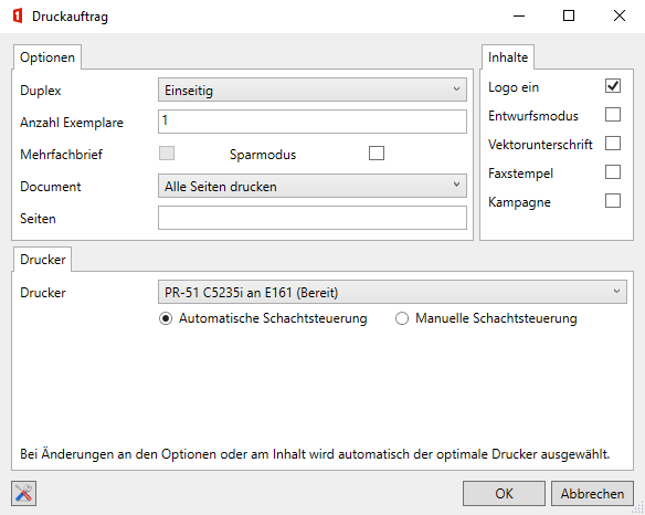 Printjob dialog in Word