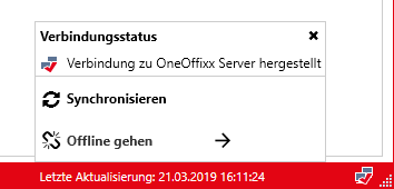 Synchronisation über Statusbalken auslösen
