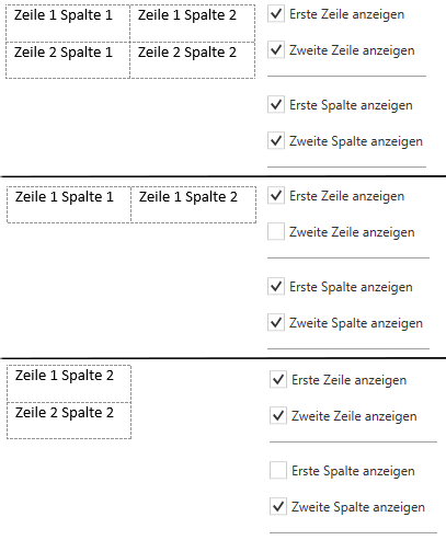 Example: dynamic table